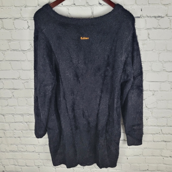 CABBEEN | "Youth" long sleeve scoop neck long faux fur box oversize knit sweater - Picture 4 of 7